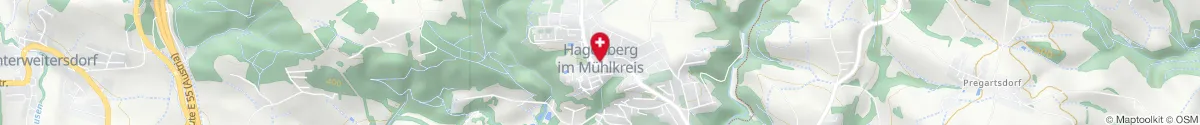 Map representation of the location for Apotheke Hagenberg in 4232 Hagenberg im Mühlkreis